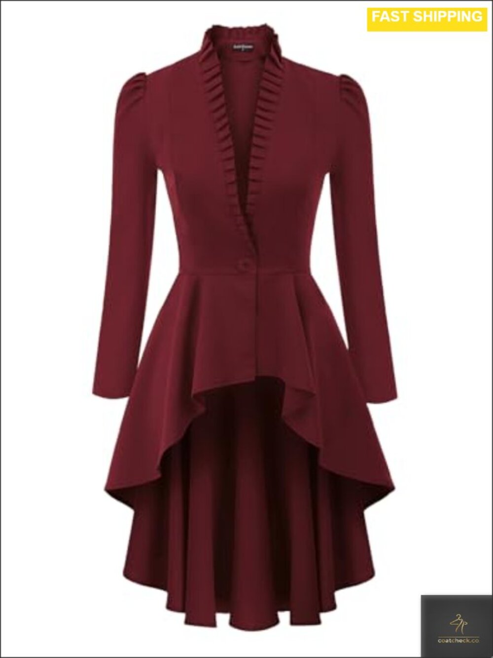 Steampunk Gothic Long Jacket V-Neck Back Lacing Festival Costume